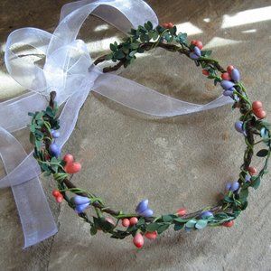 Boho Floral Wedding Flower Crown Bridesmaid Bridal Fairy Tiara Elven Cottagecore